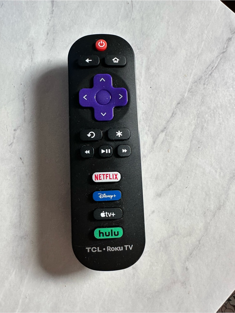 TCL ROKU Remote Control with Netflix/Disney+/AppleTV/Hulu shortcut buttons works